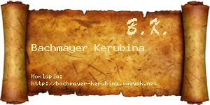 Bachmayer Kerubina névjegykártya